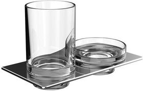 Emco Doppelhalter ART Seifenschale und Glashalter chrom EMCO
