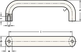 Bügelgriff GN 565 l 120 ± 0,25mm t min.10mm h 49mm GANTER