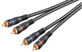 Stereo-Verbindungskabel 2x Cinch, zweifach geschirmt, 1.5m- VPE: 1
