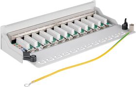 CAT 6 Mini/Desktop Patch Panel, 12 Port, (1 HE), Grau- VPE: 1