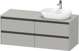 Duravit Waschtischunterbau Ketho.2 1400x568x550mm Be rechts betongrau matt