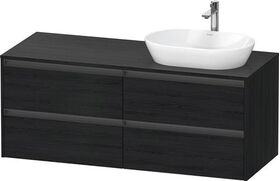 Duravit Waschtischunterbau Ketho.2 1400x568x550mm Be rechts eiche schwarz
