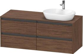 Duravit Waschtischunterbau Ketho.2 1400x568x550mm Be rechts nussbaum dunkel