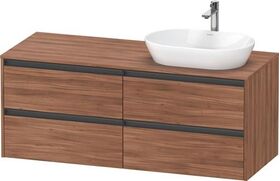 Duravit Waschtischunterbau Ketho.2 1400x568x550mm Be rechts nussbaum natur