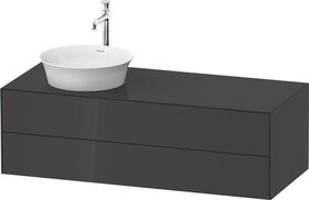 Duravit Waschtischunterbau WHITE TULIP 408x1300x550mm gra hgl Waschtisch links