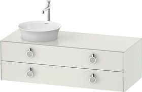 Duravit Waschtischunterbau WHITE TULIP 408x1300x550mm we sdm Waschtisch links