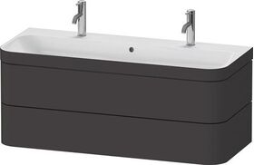 Duravit Waschtischset HAPPY D.2 PLUS 2 Schubk 1175x490mm o HL gra supermatt