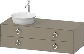 Duravit Waschtischunterbau WHITE TULIP 1300x550mm 2 Schubk Steingr hgl o ES