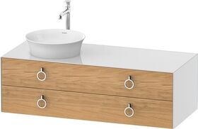 Duravit Waschtischunterbau WHITE TULIP 1300x550mm 2 Sk Ei na mass / we hgl o ES