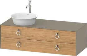 Duravit Waschtischunterbau WHITE TULIP 1300x550mm 2 Sk Ei na mass /steingrau hg