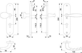 Schutzgarnitur NY 76G/3331/3410/1810H Alu.F1 92mm 66-76mm HOPPE