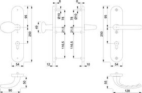Schutzgarnitur Tôkyô 76G/3331/3410/1710 Alu.F1 92mm 66-71mm HOPPE