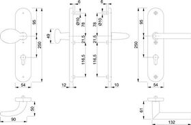 Schutzgarnitur Stock.76G/3331/3410/1140 Alu.F1 92mm 66-76mm HOPPE