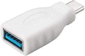 USB-C™/USB-A 3.0 OTG SuperSpeed-Adapter für Ladekabel, weiß- VPE: 1
