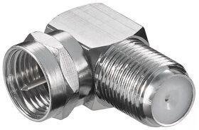 Winkeladapter: F-Stecker > F-Buchse 90°, Zink- VPE: 10