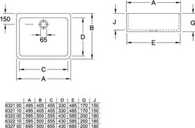 V&B Spülbecken O.NOVO 595x200x500mm we