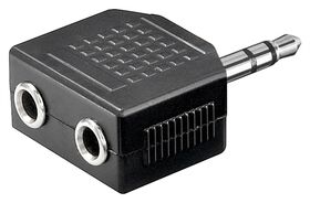 Kopfhörer-Adapter AUX, Klinke 3,5 mm 1 zu 2, Klinke3,5mmStecker(3-Pin,stereo)- VPE: 10
