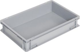 Transportbehälter L600xB400xH120mm grau PP Muschelgr.Seitenwände geschl.TECWERK