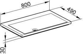 Keuco Mineralguss-WT ROYAL REFLEX o HL-Boh we alpin 800x30x490mm