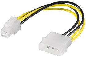 PC-Stromkabel/Stromadapter, 5.25-Stecker zu ATX12 P4, 4-Pin, 0.16m- VPE: 1