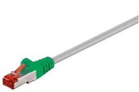 CAT 6 Crossover-Patchkabel, S/FTP (PiMF), grau, grün, 3m- VPE: 1