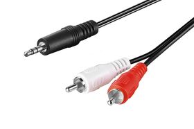 Audio Adapterkabel AUX, 3,5 mm Klinke zu Stereo Cinch-Stecker, CU, 3m- VPE: 1