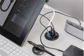 3-Port USB-Einbau-Hub mit 2x 3,5-mm-Audio-Anschlüssen- VPE: 1
