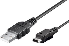 Mini USB Sync- und Ladekabel, Schwarz, 1m- VPE: 1