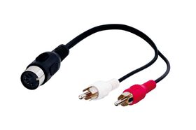 Audio-Kabeladapter, DIN-Buchse zu Stereo-Cinch-Stecker, 0.2m- VPE: 1