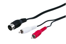Audio-Kabeladapter, DIN-Stecker zu Stereo-Cinch-Stecker, 1.5m- VPE: 1