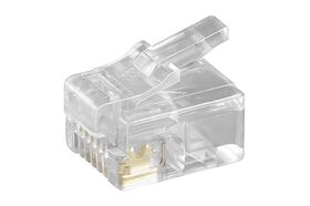 RJ12-Westernstecker für Flachkabel, 6 polig, RJ12-Stecker(6P6C)- VPE: 10