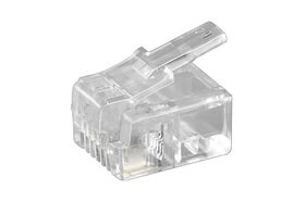 RJ11-Westernstecker für Rundkabel, 4 polig, RJ11/RJ14-Stecker(6P4C)- VPE: 10