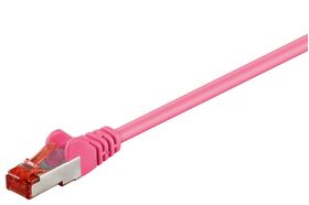 CAT 6 Patchkabel, S/FTP (PiMF), magenta, 0.5m- VPE: 1