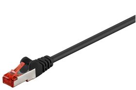 CAT 6 Patchkabel, S/FTP (PiMF), schwarz, 0.5m- VPE: 1