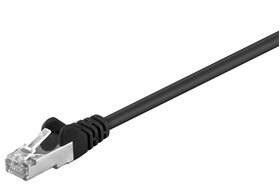 CAT 5e Patchkabel, SF/UTP, schwarz, 1.5m- VPE: 1