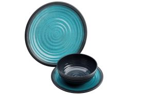 Flamefield  Geschirrset Granite aqua 12tlg