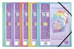 EXACOMPTA  Sammelmappe A4Gummizug pastell - 5 VPE