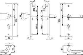 Schutzgarnitur London 78G/2221/2410/113 Alu.F2 72mm 41-46mm HOPPE