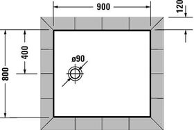 Duravit Rechteck-Duschwanne TEMPANO 900x800x40mm weiß