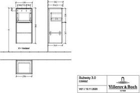 V&B Seitenschrank SUBWAY 3.0 400x860x362mm 1x Az Ans re G. Vo bl Br w