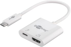 USB-C™-Adapter auf HDMI™ 4K @ 60 Hz, PD, weiß, 1Stk.imPolybeutel- VPE: 1