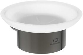 IDS Seifenschale CONCA rund, mit Wandhalter magnetic grey IDEAL STANDARD