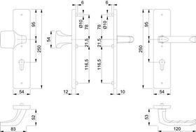Schutzgarnitur London 61G/2221/2210/113 Alu.F2 72mm 37-47mm HOPPE