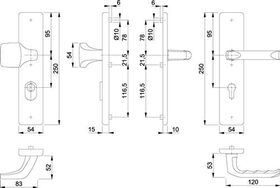 Schutzgarnitur London 61G/2222ZA/2210/113 Alu.F4 92mm 67-77mm HOPPE