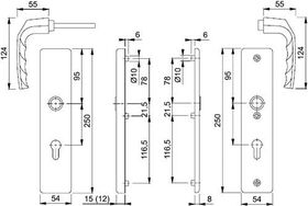 Schutzgarnitur Birm.1117/2221A/2440 Alu.F1 92mm 67-72mm HOPPE