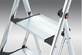 Klapptritt Stufen 2 Plattform-H.490mm Alu.m.Anti-Rutsch-Riffelung HAILO