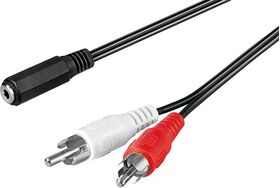 Audio-Kabeladapter 3,5-mm-Buchse zu Cinch-Stecker, 1.4m- VPE: 1