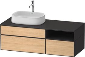 Duravit Waschtischunterbau Zencha 1300x442x550mm sw ls / ta s-matt o ES