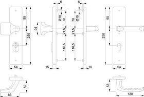 Schutzgarnitur London 61G/2222ZA/2210/113 Alu.F2 92mm 67-77mm HOPPE