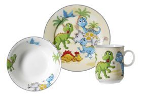 R&B Kindergeschirr Dino 3tlg